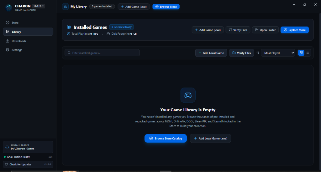 Charon Launcher Library screenshot