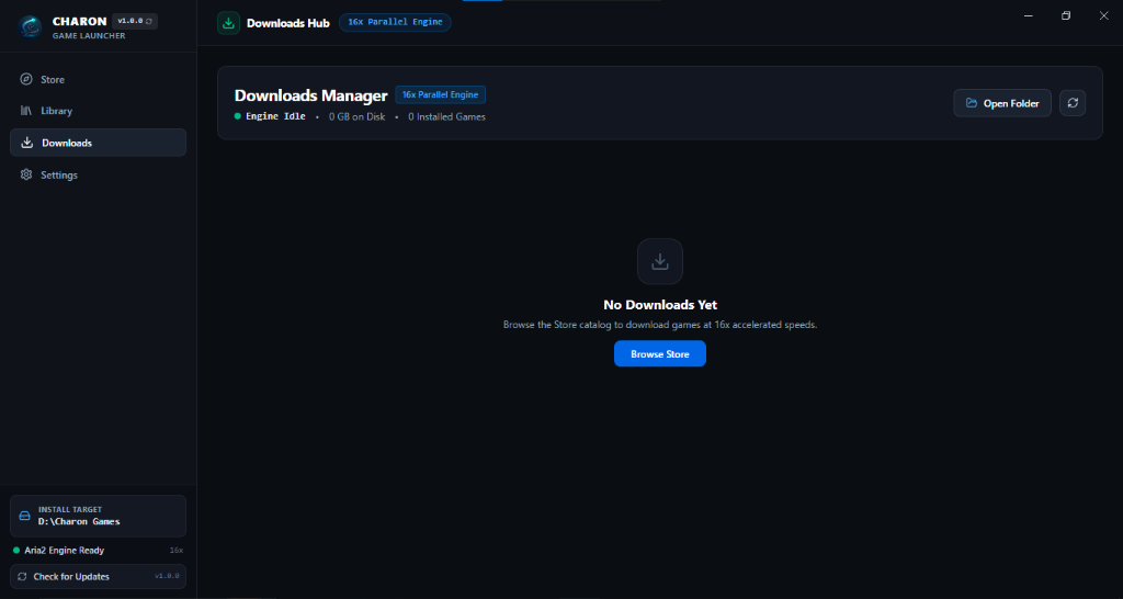Charon Launcher Downloads Manager screenshot